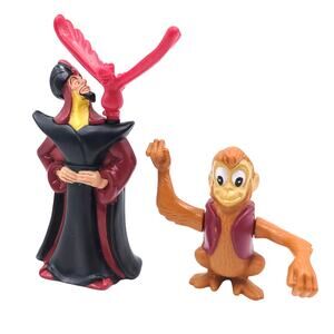 Vintage Disney Aladdin Burger King Toy Lot Jafar and Abu 1990's 3" Scale